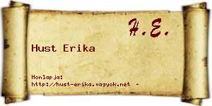 Hust Erika névjegykártya